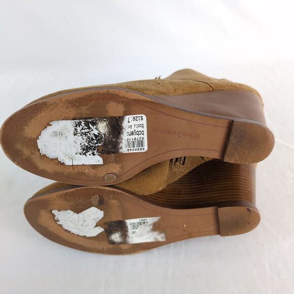 BCBGeneration Wiley Suede Leather Wedge Ankle Boots Women's 7 Booties Side Zip - Picture 5 of 8